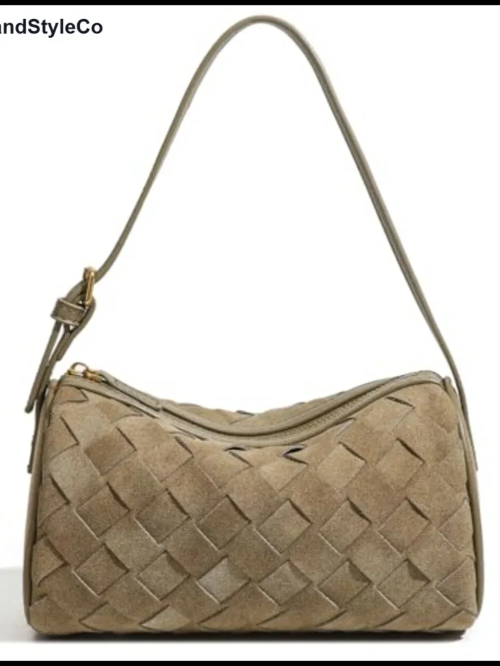 Woven Faux Suede Hobo Bag Adjustable Strap Crossbody Clutch